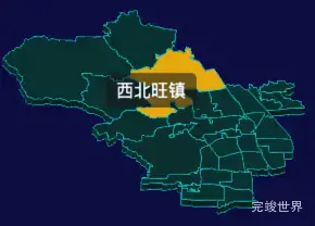 threejs北京市海淀区地图3d地图鼠标移入显示标签并高亮实例